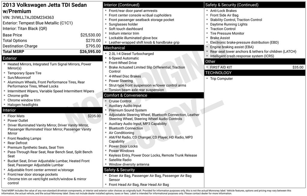 2013 Volkswagen Jetta 2.0L TDI