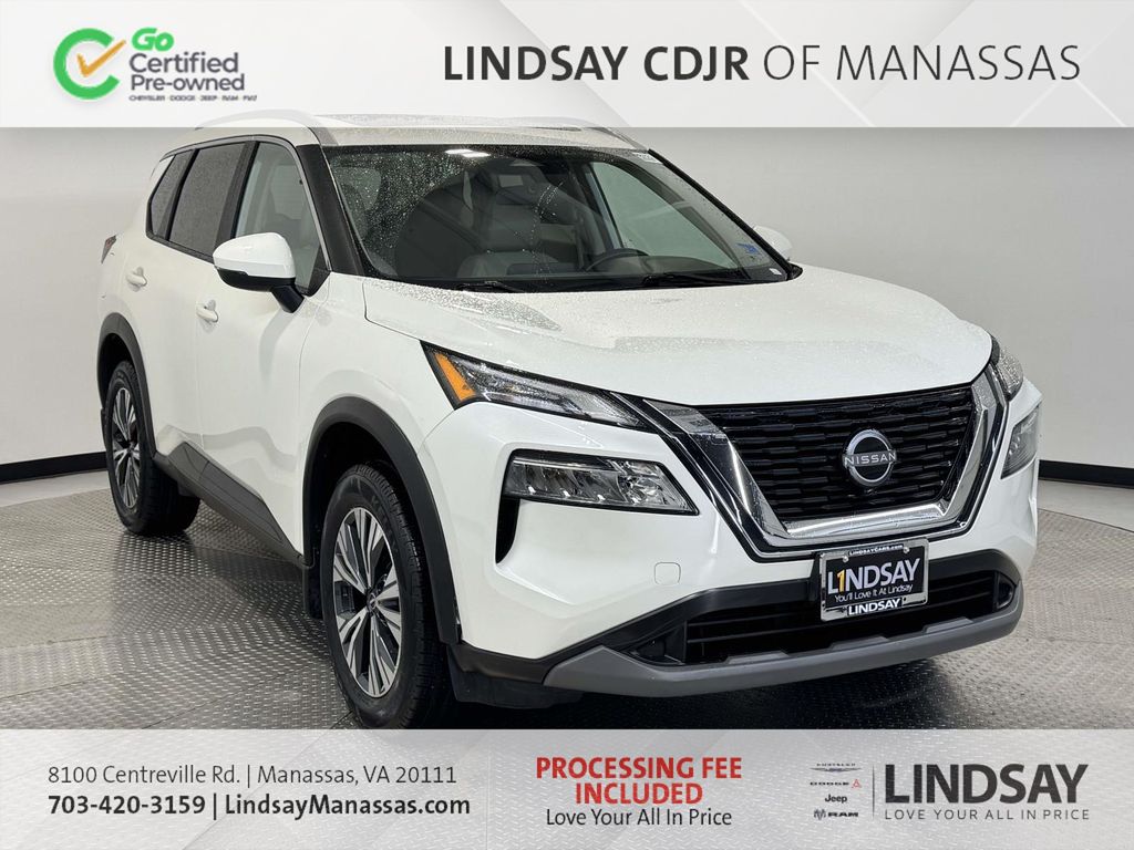 Pearl White Tricoat 2023 Nissan Rogue SV AWD SUV / Crossover All-Wheel Drive Continuously Variable Transmission
