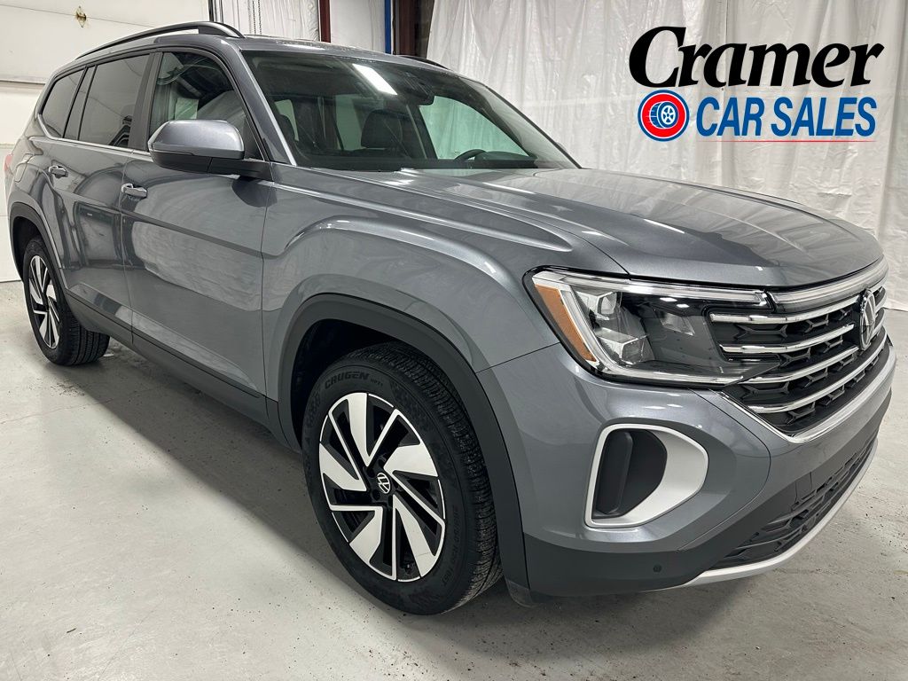 Platinum Gray Metallic 2025 Volkswagen Atlas SE 4Motion with Technology SUV / Crossover All-Wheel Drive 8-Speed Automatic