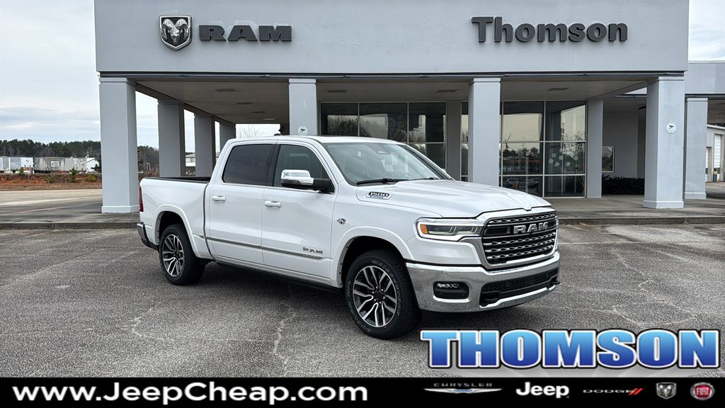Ivory White Tri-Coat Pearlcoat 2026 RAM 1500 Pickup Truck Four-Wheel Drive 8-Speed Automatic