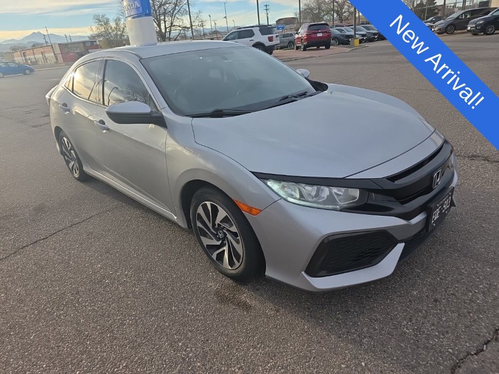Silver 2018 Honda Civic Hatchback LX FWD Hatchback Front-Wheel Drive Continuously Variable Transmission