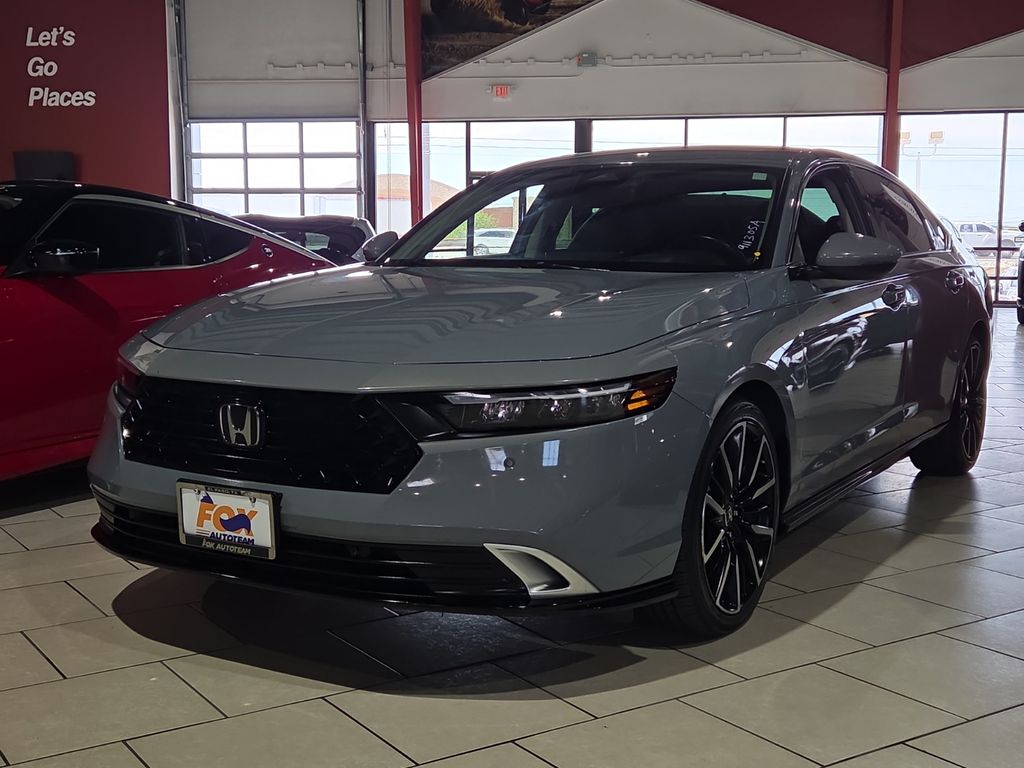 Gray 2024 Honda Accord Hybrid Sedan Front-Wheel Drive Continuously Variable Transmission