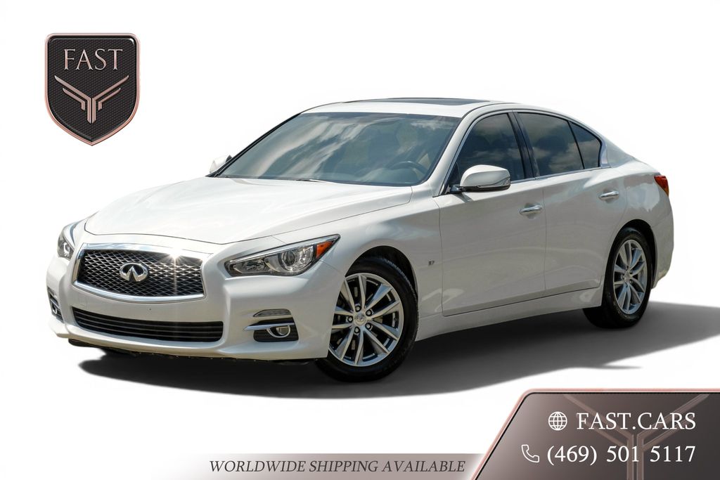 Moonlight White 2014 INFINITI Q50 Sedan Rear-Wheel Drive 7-Speed Automatic