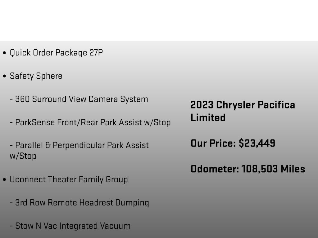 2023 Chrysler Pacifica Limited White at Klick Lewis Buick Chevrolet