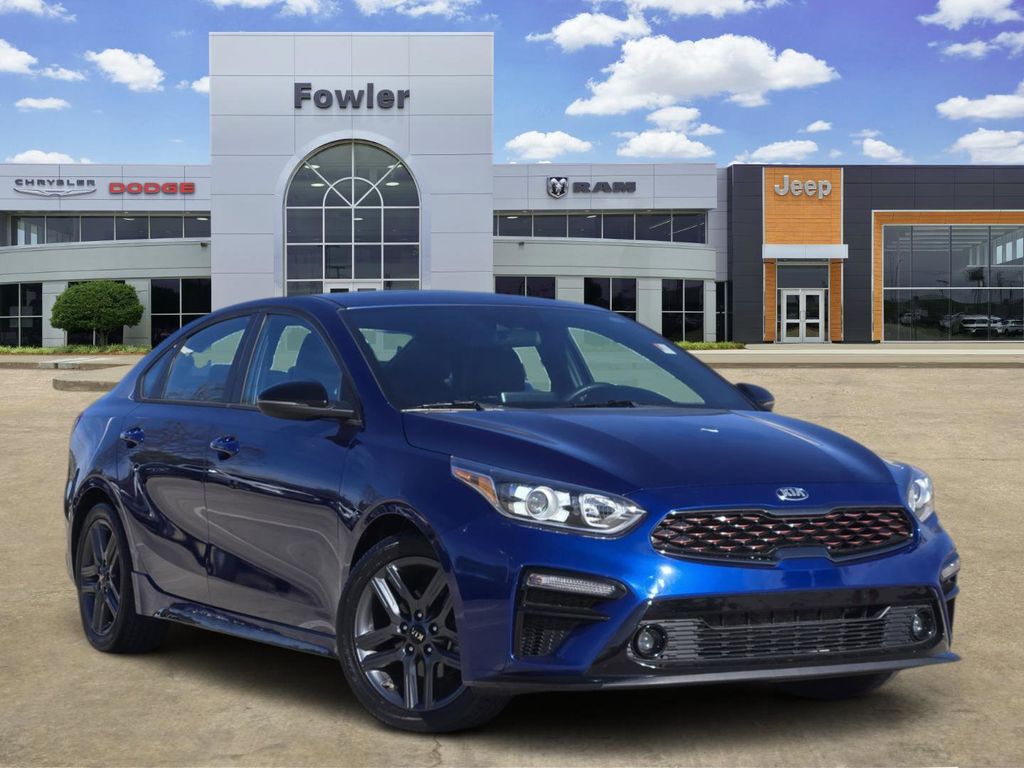 Deep Sea Blue 2021 Kia Forte GT Line FWD Sedan Front-Wheel Drive Continuously Variable Transmission