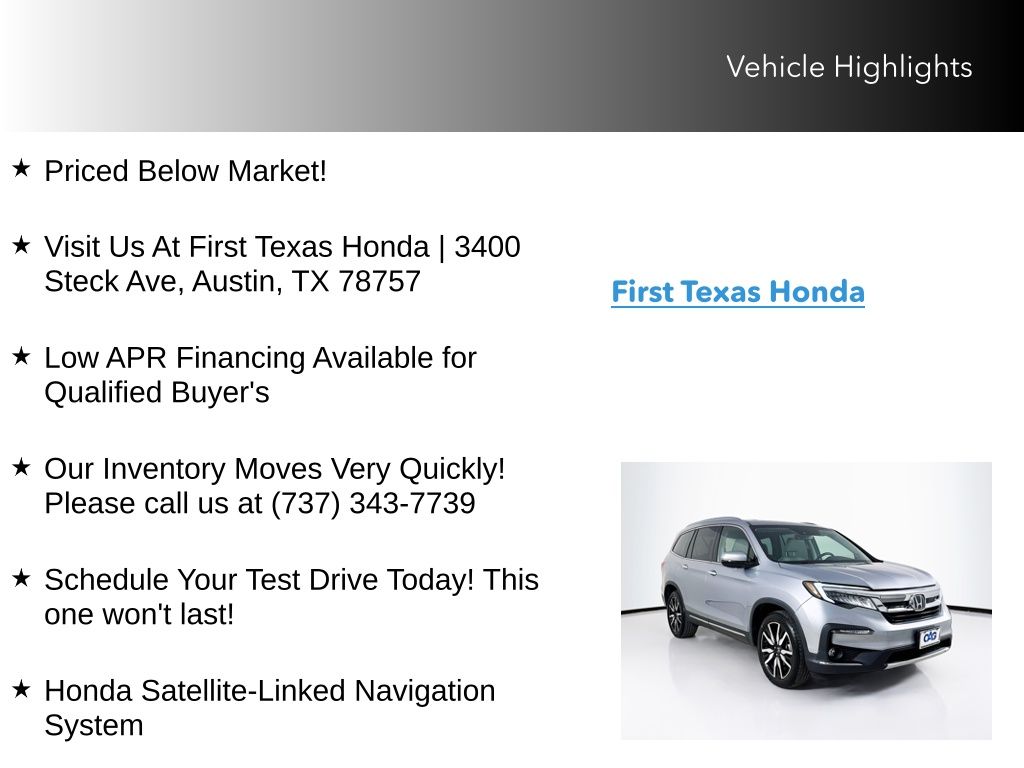 Used Car 2020 Honda Pilot  Touring For Sale Under $30,000 In Austin, Texas