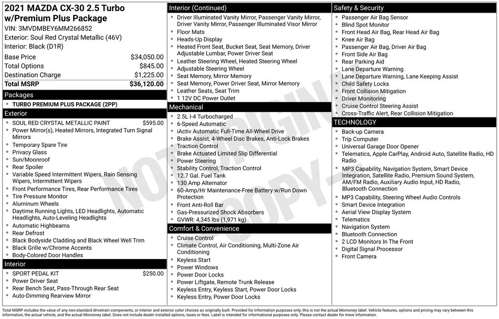 Certified Used 2021 Red Mazda 2.5 Turbo w/Premium Plus Package image 5