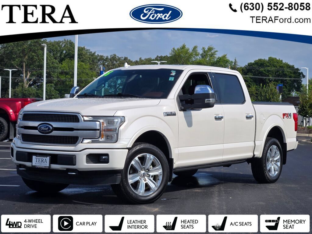 White Platinum Clearcoat Metallic 2018 Ford F-150 Pickup Truck Four-Wheel Drive Automatic
