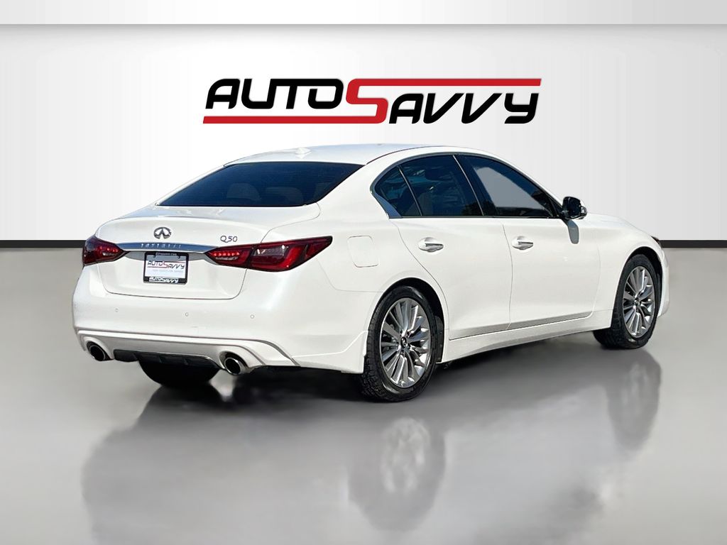 2022 INFINITI Q50 LUXE White at AutoSavvy Houston Northwest