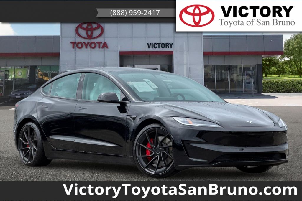 Solid Black 2024 Tesla Model 3 Performance AWD Sedan All-Wheel Drive 1-Speed Automatic