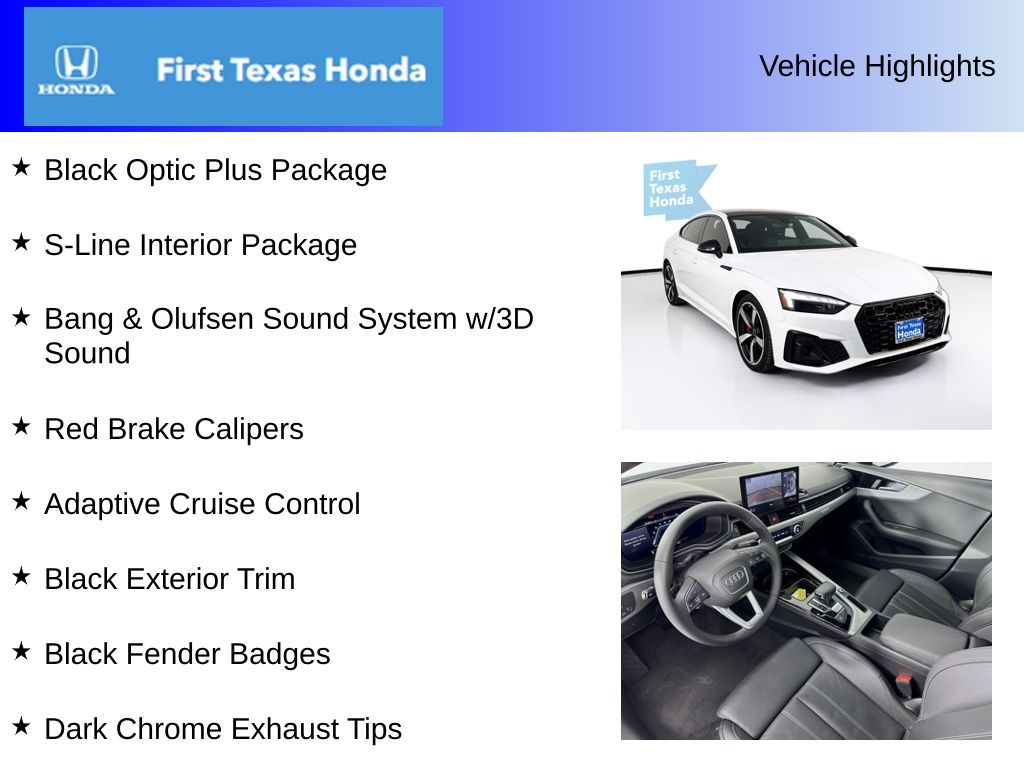 Used Car 2023 Audi A5 Sportback  45 S Line Premium Plus For Sale Under $35,000 In Austin, Texas