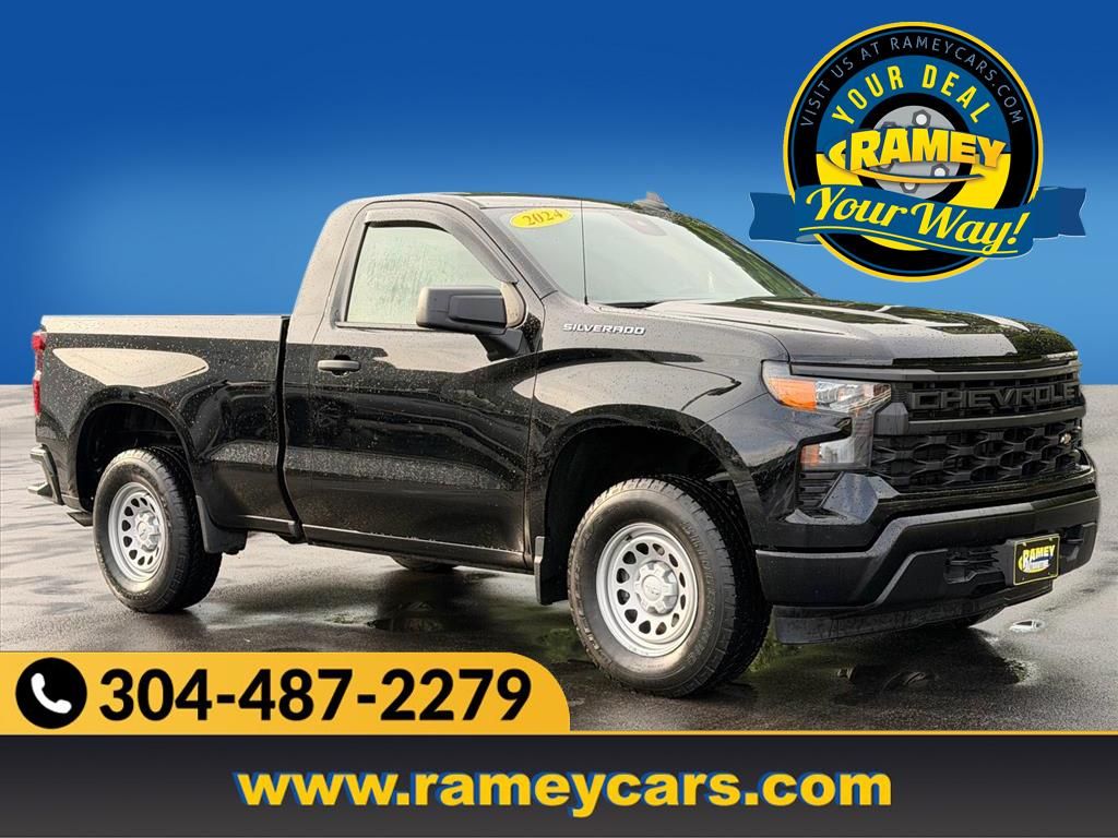 Black 2024 Chevrolet Silverado 1500 Pickup Truck Four-Wheel Drive 8-Speed Automatic
