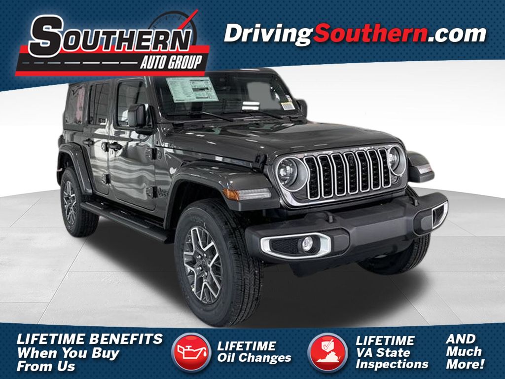 Gray (Granite Crystal Metallic Clearcoat) 2025 Jeep Wrangler Sahara 4-Door 4WD SUV / Crossover Four-Wheel Drive 8-Speed Automatic