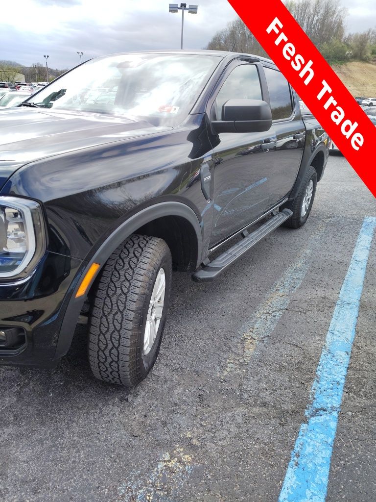 Shadow Black 2025 Ford Ranger XL SuperCrew 4WD Pickup Truck Four-Wheel Drive Automatic