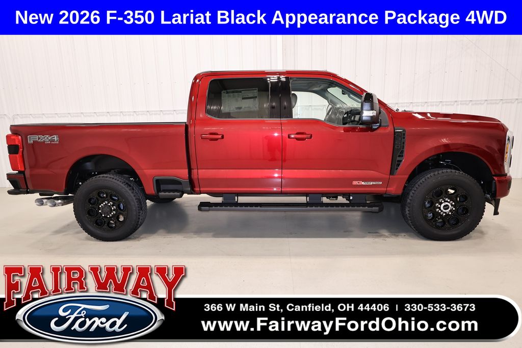 Ruby Red Metallic Tinted Clearcoat 2026 Ford F-350 Super Duty Lariat Crew Cab 4WD Pickup Truck Four-Wheel Drive Automatic