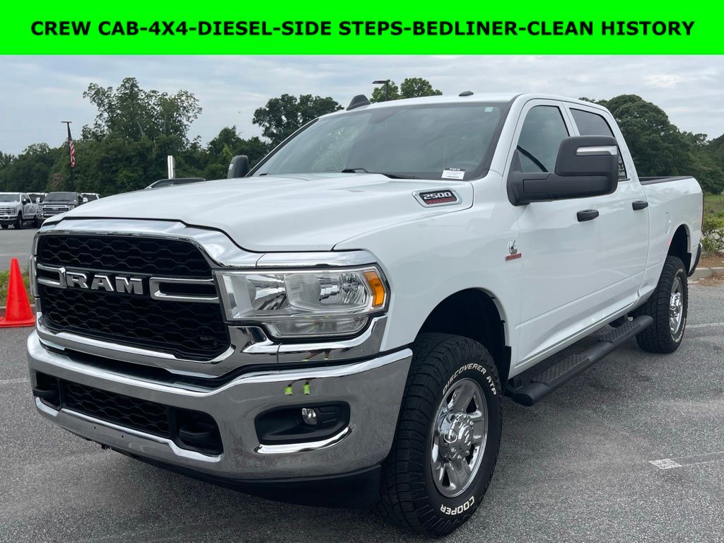Bright White Clearcoat 2024 RAM 2500 Tradesman Crew Cab 4WD Pickup Truck Four-Wheel Drive 6-Speed Automatic