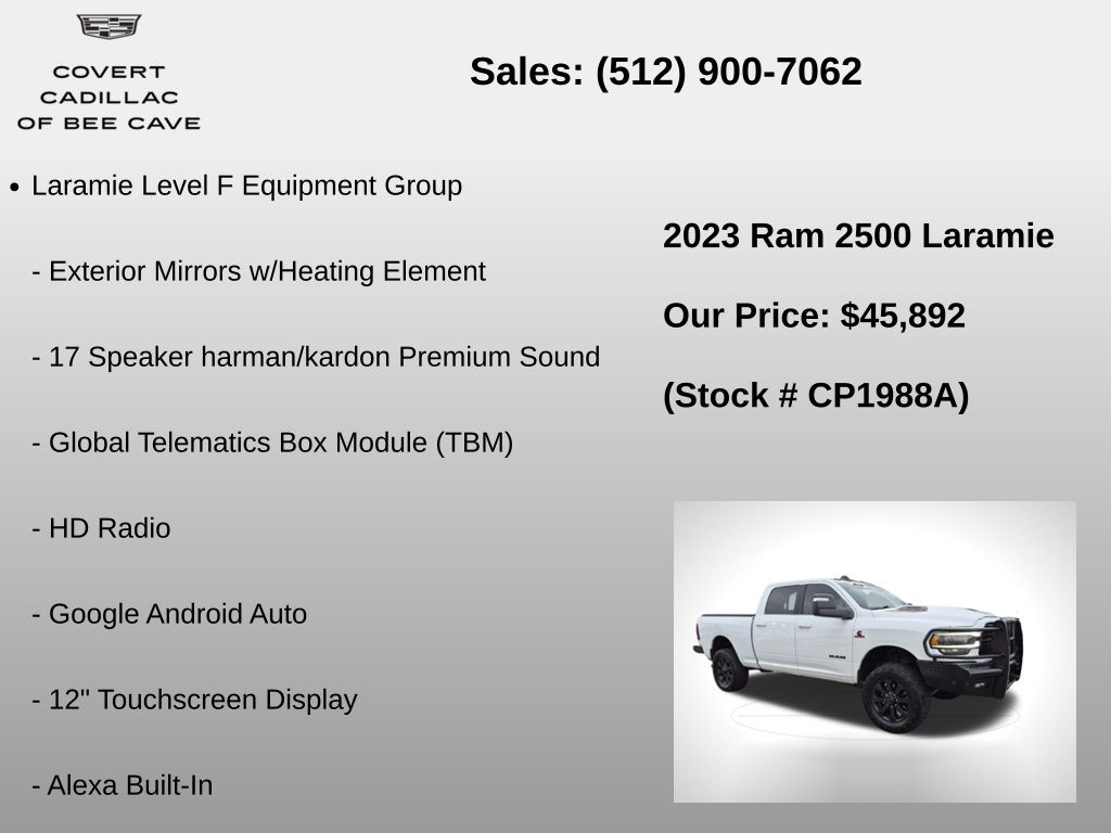 Used Car 2023 Ram 2500  Laramie For Sale Under $50,000 In Austin, Texas