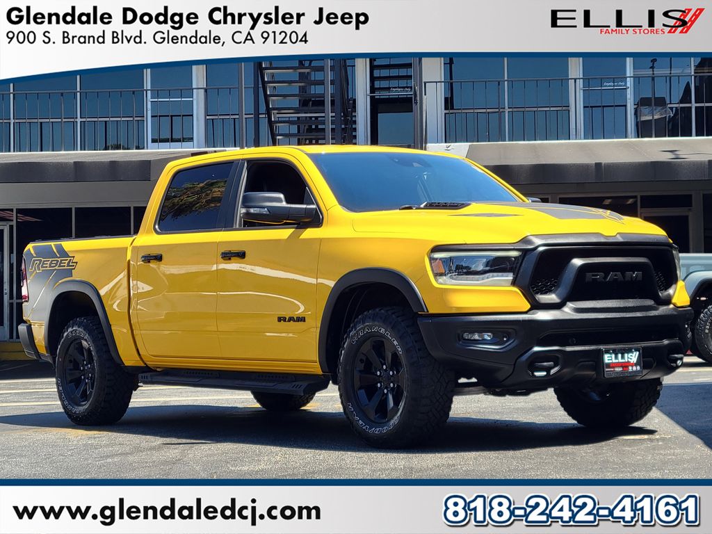 Baja Yellow Clearcoat 2023 RAM 1500 Pickup Truck Four-Wheel Drive 8-Speed Automatic