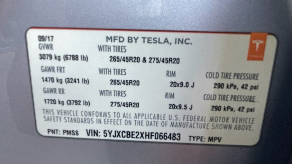 2017 Tesla Model X  Silver at Autostrade