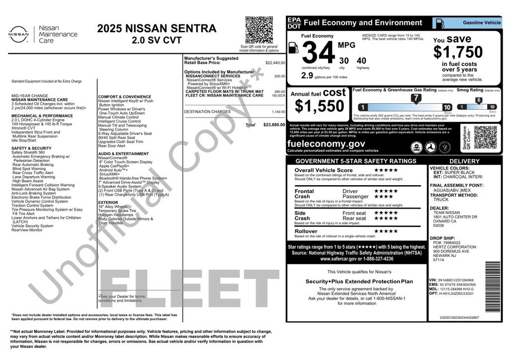 2025 Nissan Sentra SV Black at South Houston Nissan