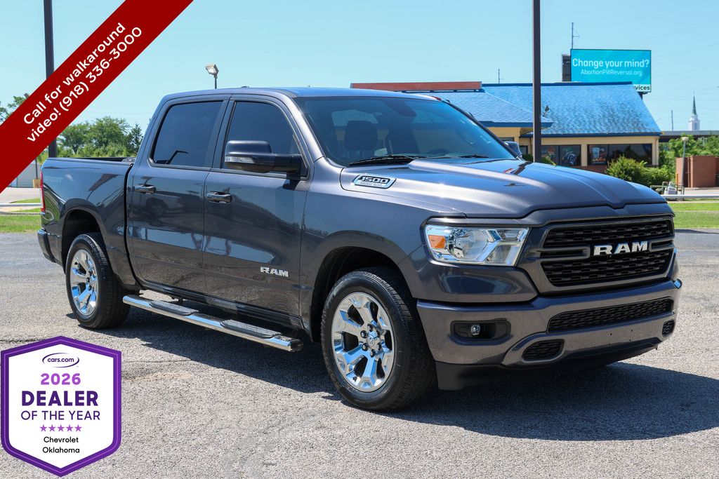Gray (Granite Crystal Metallic Clearcoat) 2022 RAM 1500 Big Horn Crew Cab RWD Pickup Truck 4X2 8-Speed Automatic