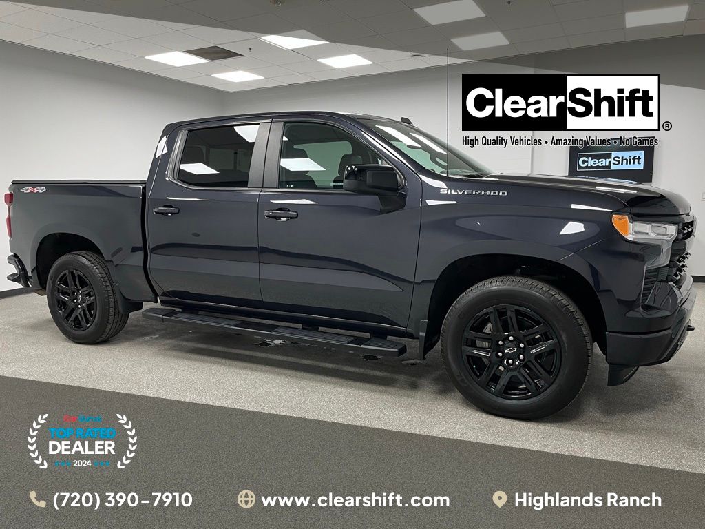 Dark Ash Metallic 2024 Chevrolet Silverado 1500 RST Crew Cab 4WD Pickup Truck Four-Wheel Drive 10-Speed Automatic