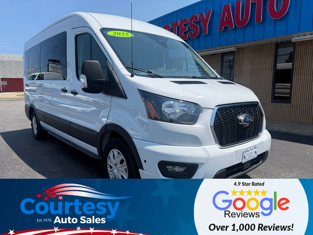 Oxford White 2025 Ford Transit Passenger Van Rear-Wheel Drive