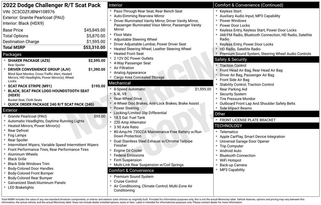 used 2022 Dodge Challenger car, priced at $39,800