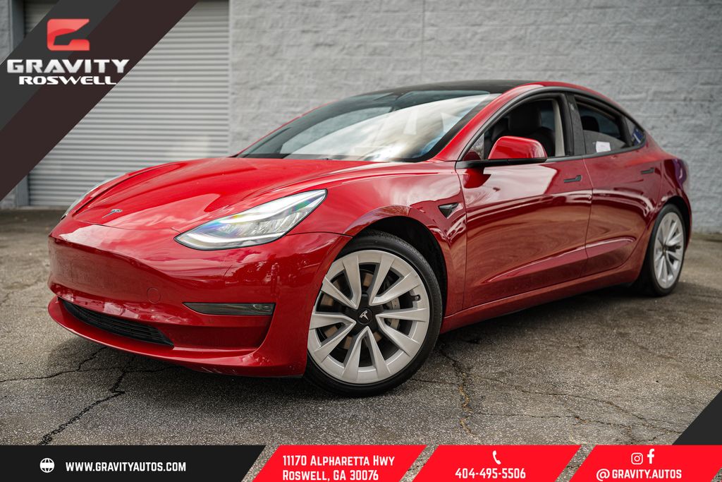 Red Multi-Coat 2022 Tesla Model 3 RWD Sedan Rear-Wheel Drive 1-Speed Automatic