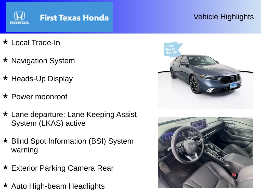 Used Car 2025 Honda Accord Hybrid  Touring For Sale Under $35,000 In Austin, Texas
