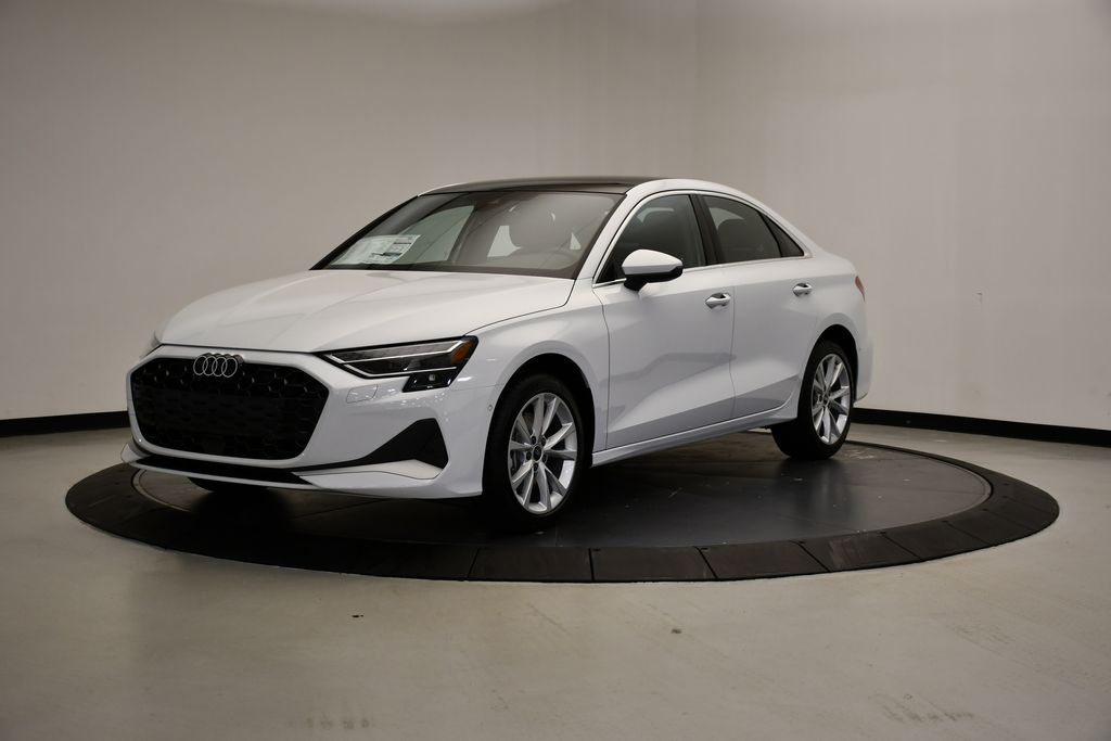 Glacier White 2025 Audi A3 Sedan All-Wheel Drive 7-Speed Automatic