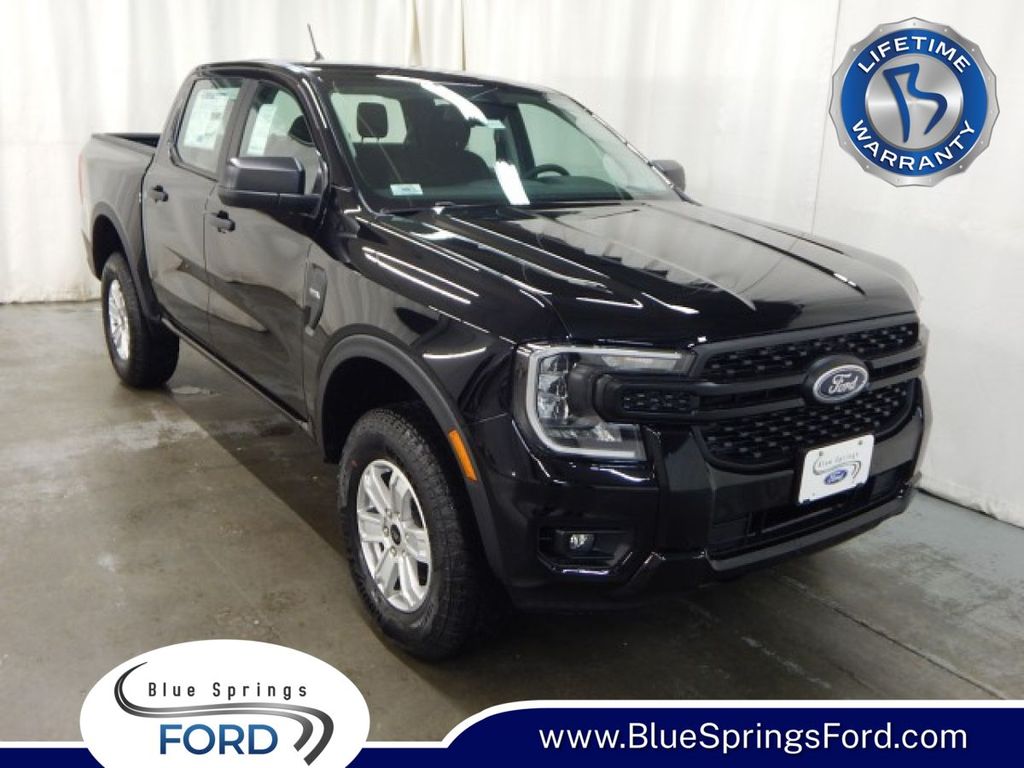 Shadow Black 2025 Ford Ranger XL SuperCrew 4WD Pickup Truck Four-Wheel Drive Automatic
