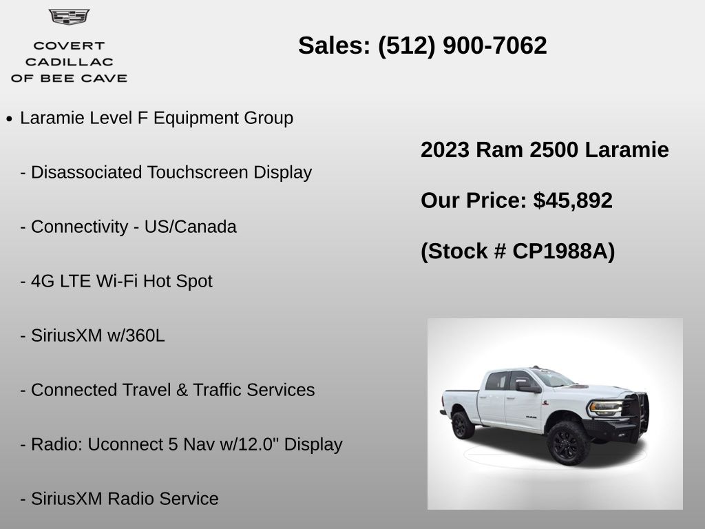 Used Car 2023 Ram 2500  Laramie For Sale Under $50,000 In Austin, Texas