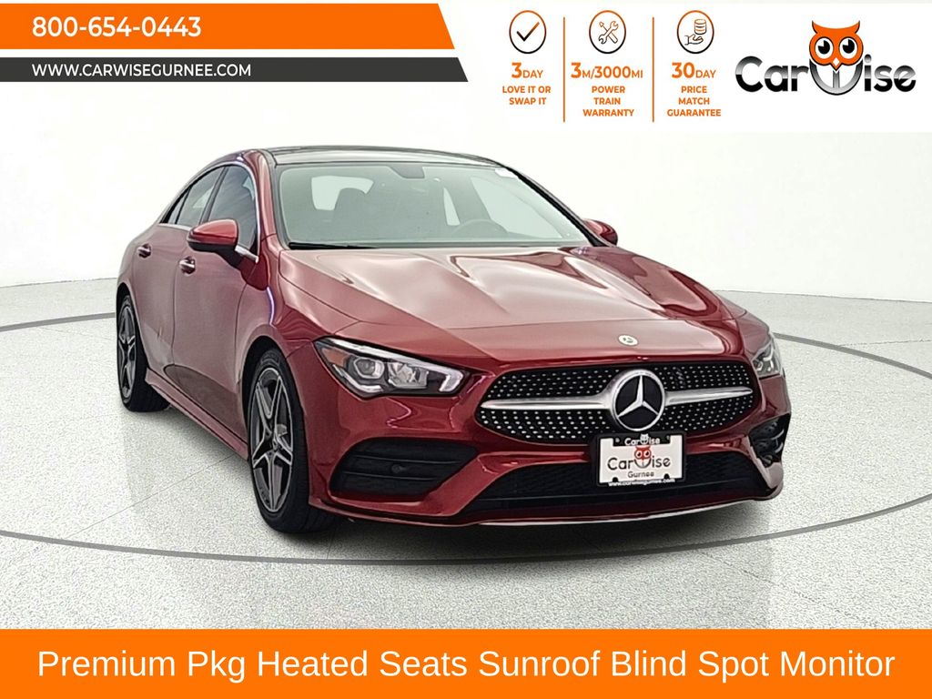 Red 2021 Mercedes-Benz CLA Coupe All-Wheel Drive 7-Speed Automatic