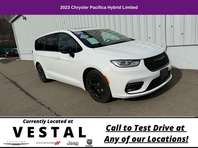 Bright White Clearcoat 2023 Chrysler Pacifica Hybrid Limited FWD Minivan Front-Wheel Drive Continuously Variable Transmission
