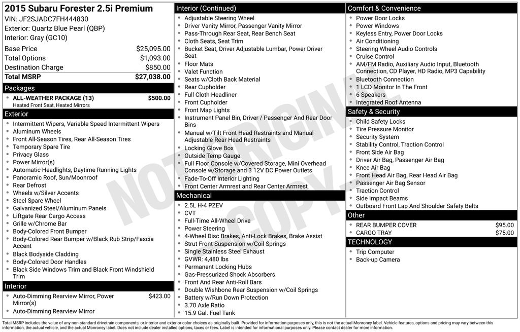 2015 Subaru Forester 2.5i Premium