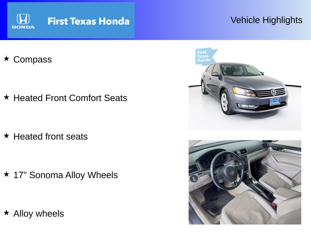 Used Car 2015 Volkswagen Passat  1.8t Limited Edition For Sale Under $10,000 In Austin, Texas