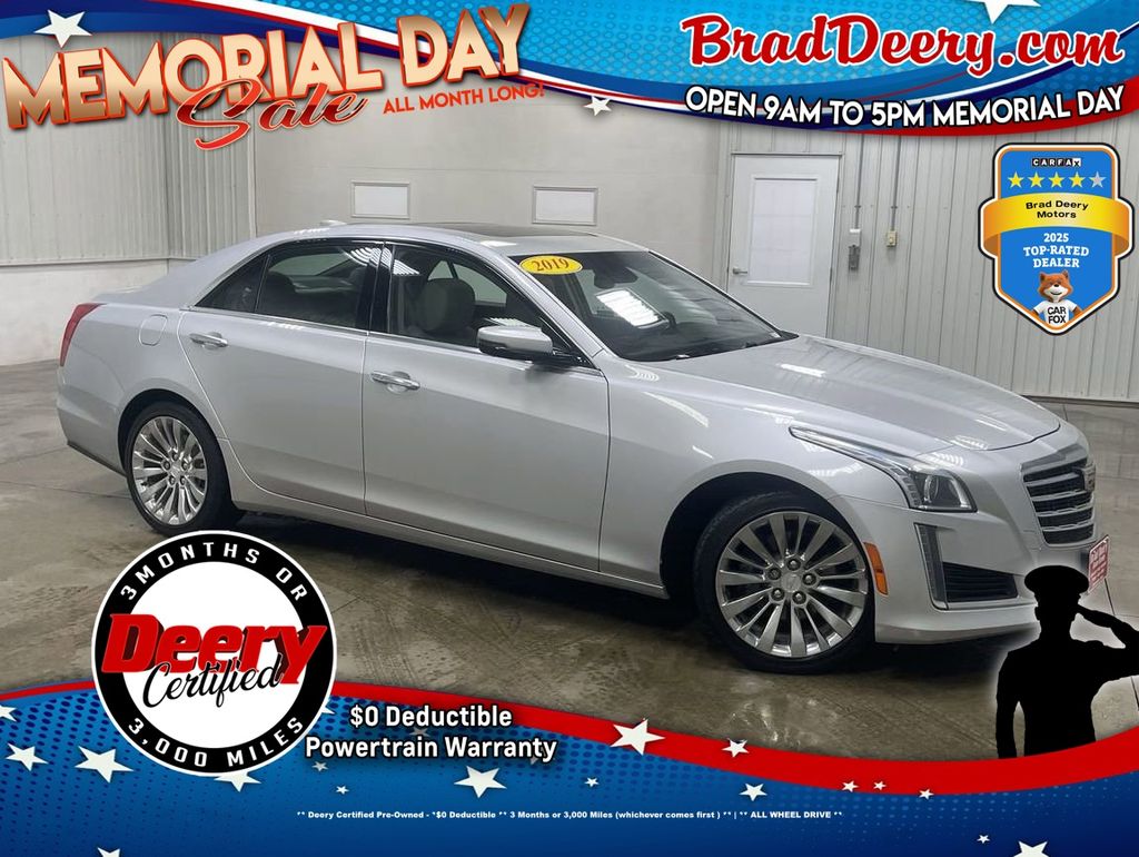 Radiant Silver Metallic 2019 Cadillac CTS 2.0T Luxury AWD Sedan All-Wheel Drive 8-Speed Automatic