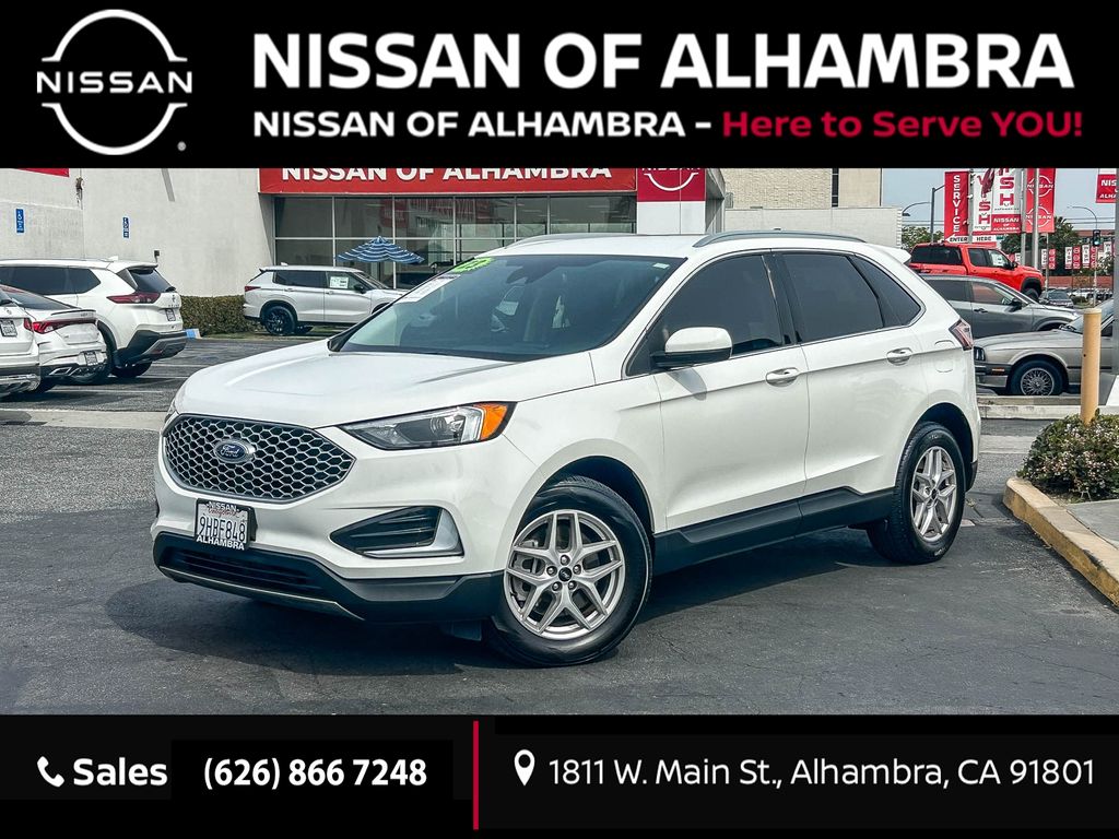 Star White Metallic Tri-Coat 2023 Ford Edge SEL AWD SUV / Crossover All-Wheel Drive 8-Speed Automatic