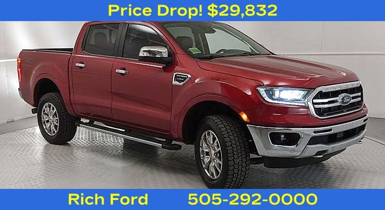 Red 2021 Ford Ranger Lariat SuperCrew 4WD Pickup Truck Four-Wheel Drive Automatic