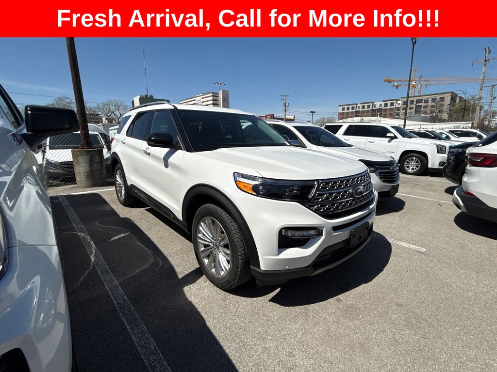 White Metallic 2021 Ford Explorer Hybrid Limited AWD SUV / Crossover All-Wheel Drive Automatic