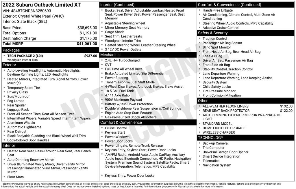 Used Car 2022 Subaru Outback  Limited Xt For Sale Under $25,000 In Austin, Texas