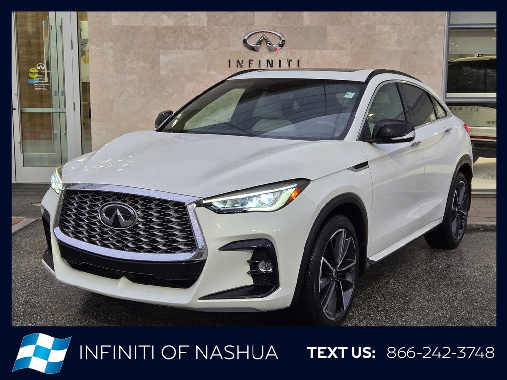 Radiant White 2023 INFINITI QX55 SUV / Crossover All-Wheel Drive Continuously Variable Transmission