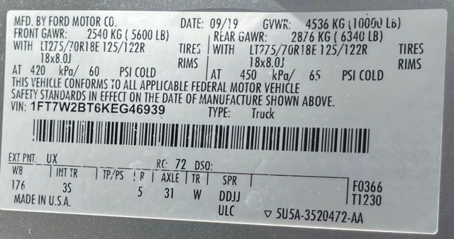2019 Ford F-250SD XLT Silver at Emmons Autoplex