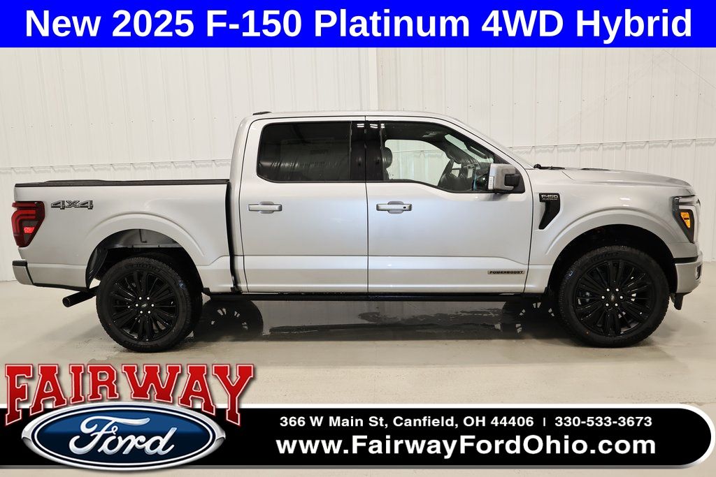 Iconic Silver Metallic 2025 Ford F-150 Platinum SuperCrew 4WD Pickup Truck Four-Wheel Drive Automatic
