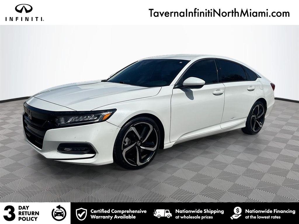 White 2019 Honda Accord Sedan Front-Wheel Drive Continuously Variable Transmission