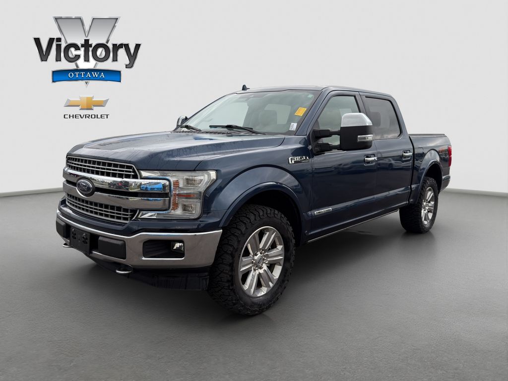 Blue 2018 Ford F-150 Lariat SuperCrew 4WD Pickup Truck Four-Wheel Drive Automatic