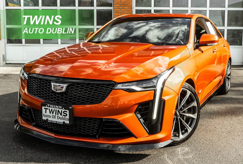 Orange 2023 Cadillac CT4-V Blackwing Sedan Rear-Wheel Drive 6-Speed Manual