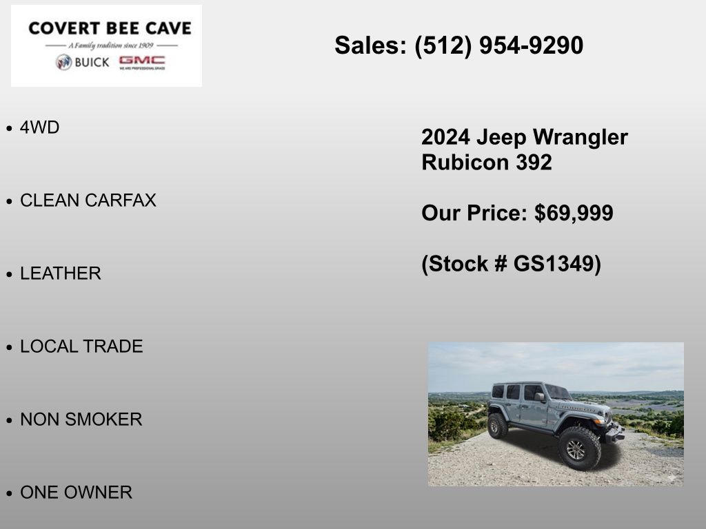Used Car 2024 Jeep Wrangler  Rubicon 392 For Sale Under $70,000 In Austin, Texas