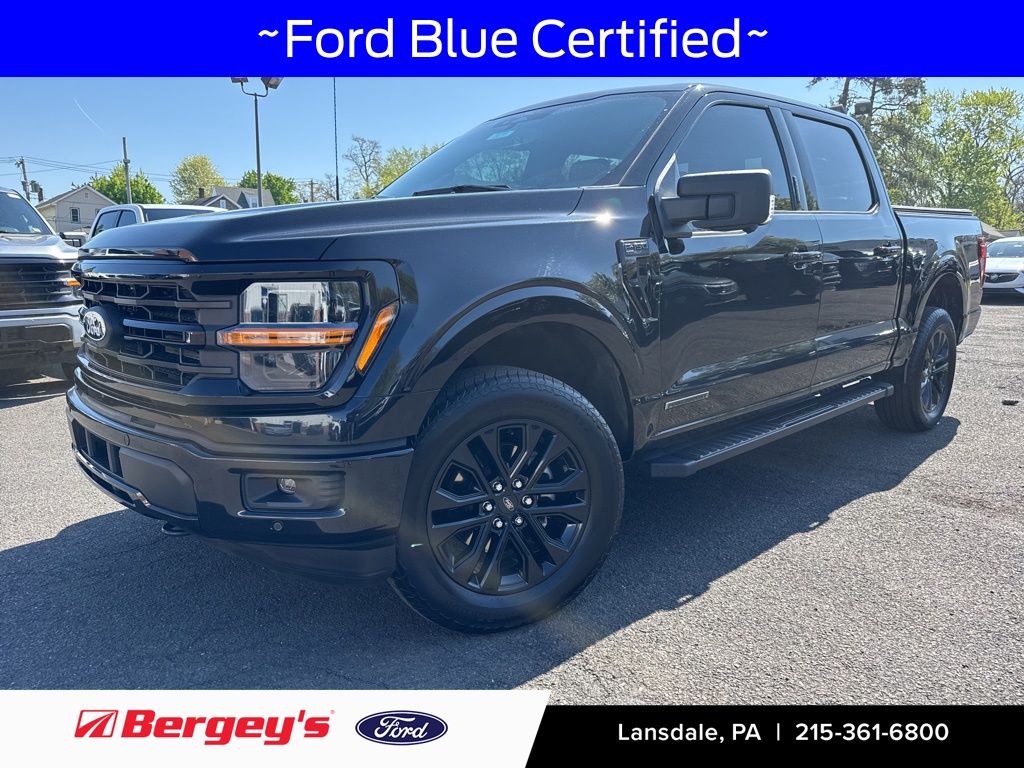Black Metallic 2024 Ford F-150 XLT SuperCrew 4WD Pickup Truck Four-Wheel Drive 10-Speed Automatic